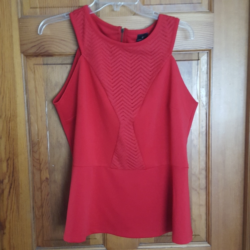 Red peplum tanktop